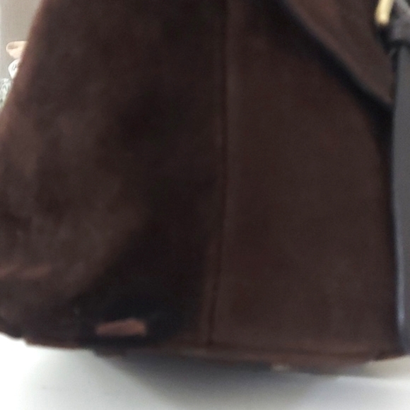 Garnet Hill Siena  Messenger Crossbody Leather Suede Bag Made in Italy - Picture 3 of 13